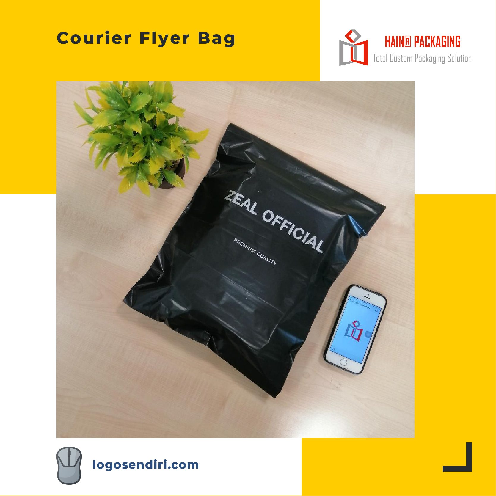 Courier mailing bag for secure parcel and document shipping