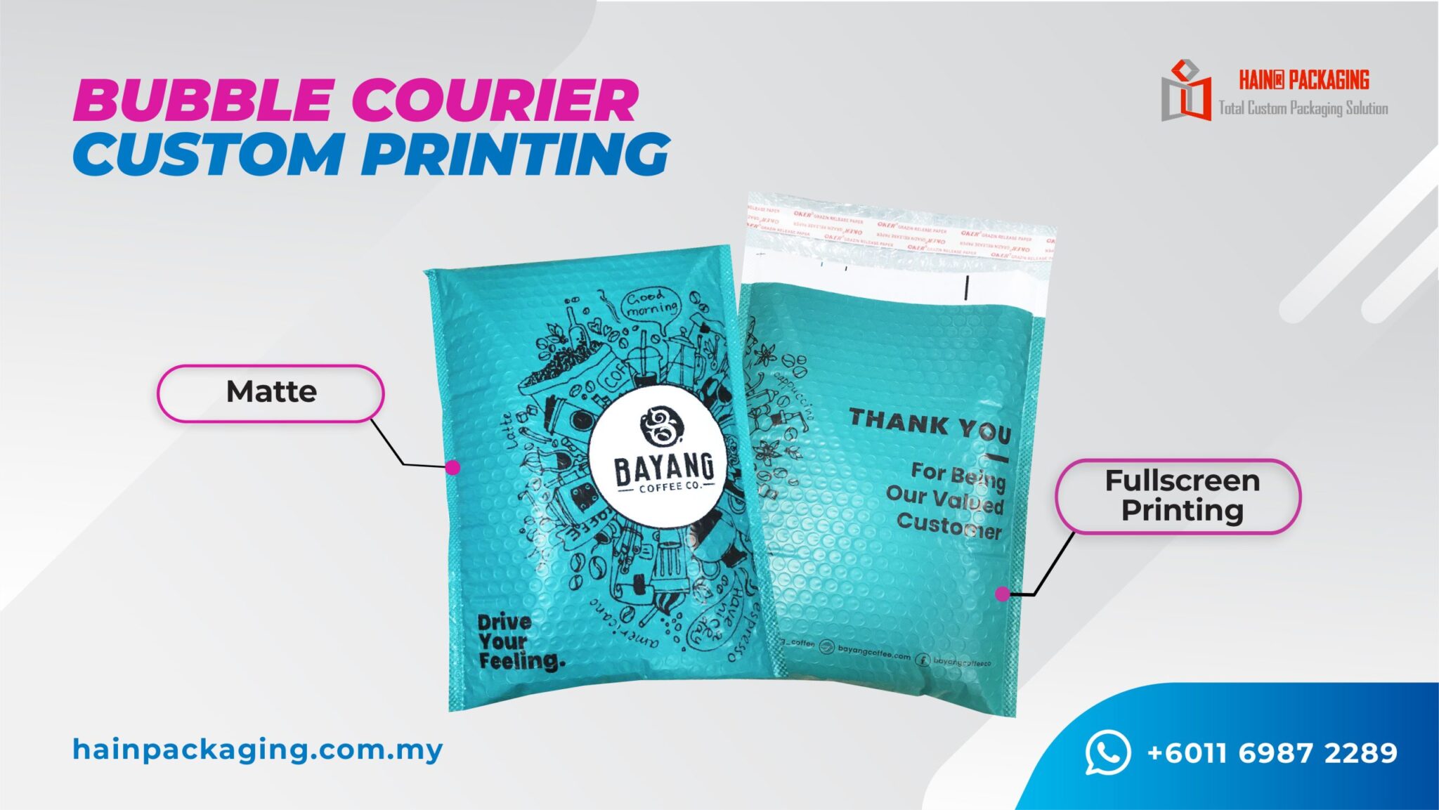 Custom courier mailing bag for Singapore ecommerce shipping
