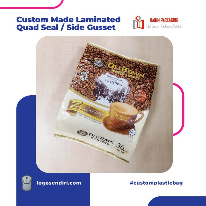 Flat bottom pouch bag side gusset packaging Singapore