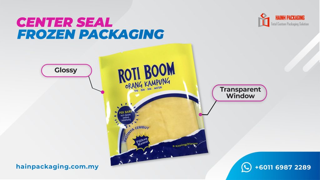 Center seal pouch for bakery and food product packaging